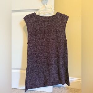 Banana Republic Wine/White Marled Knit Sleeveless Tunic Top Size XS P